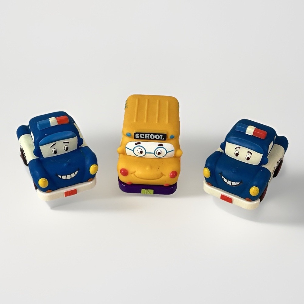 Mini Wheels Pull-Back Vehicles Bus Police Car Safety Just Be You Lot My B Toys